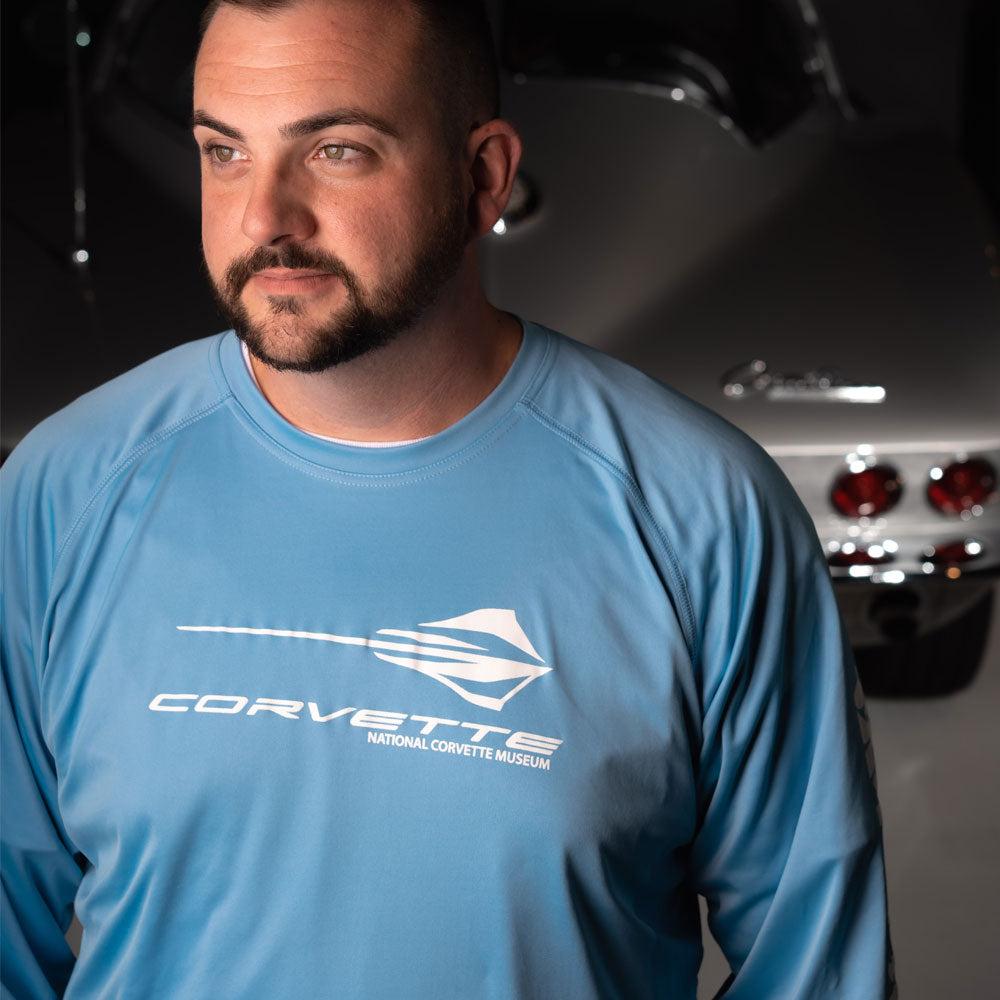 Person wearing C8 Stingray Terminal Tackle&trade; L/S T-shirt