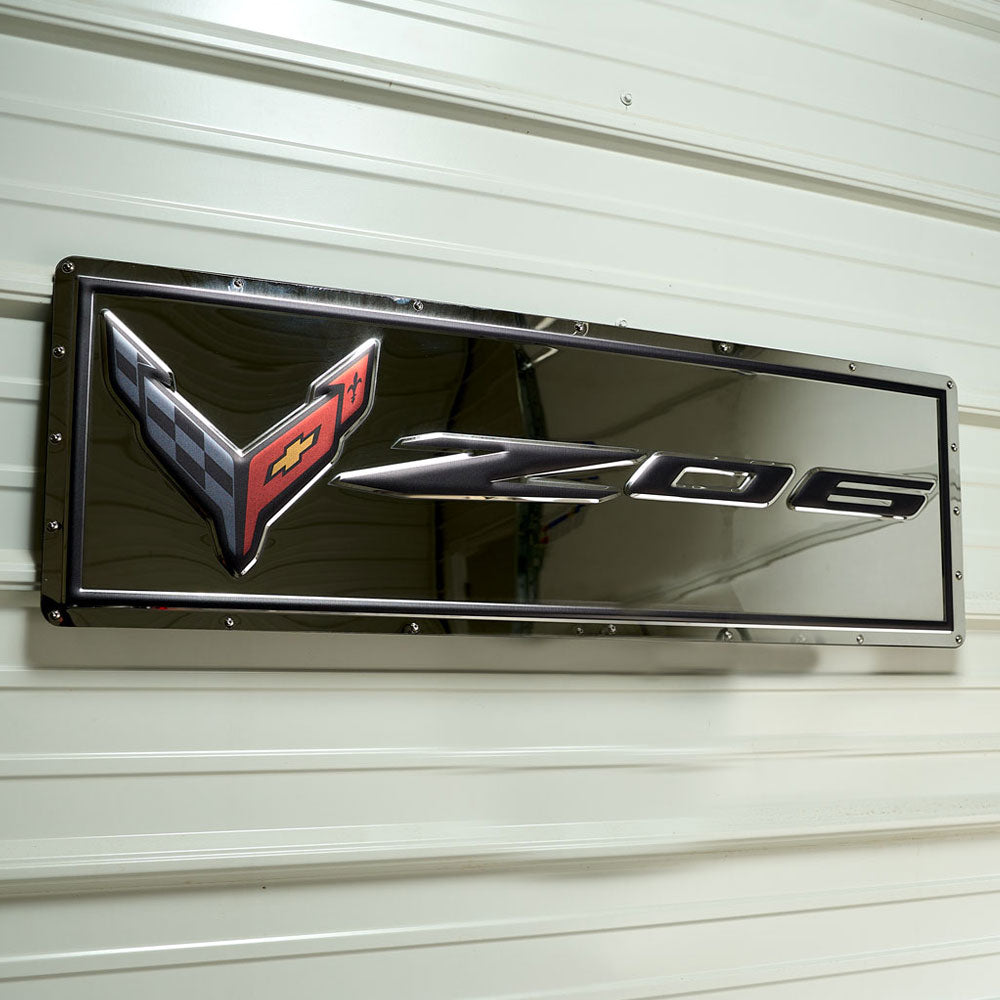 C8 Z06 Corvette Emblem Stainless Steel Sign
