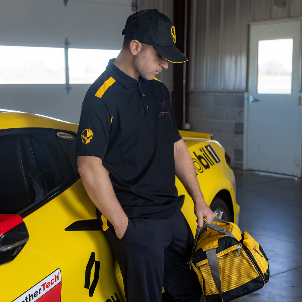 C8R Corvette Racing Two Tone Black Polo