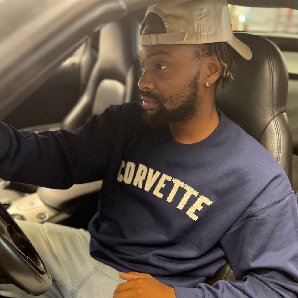 Corvette Block Print Classic Crewneck Sweatshirt