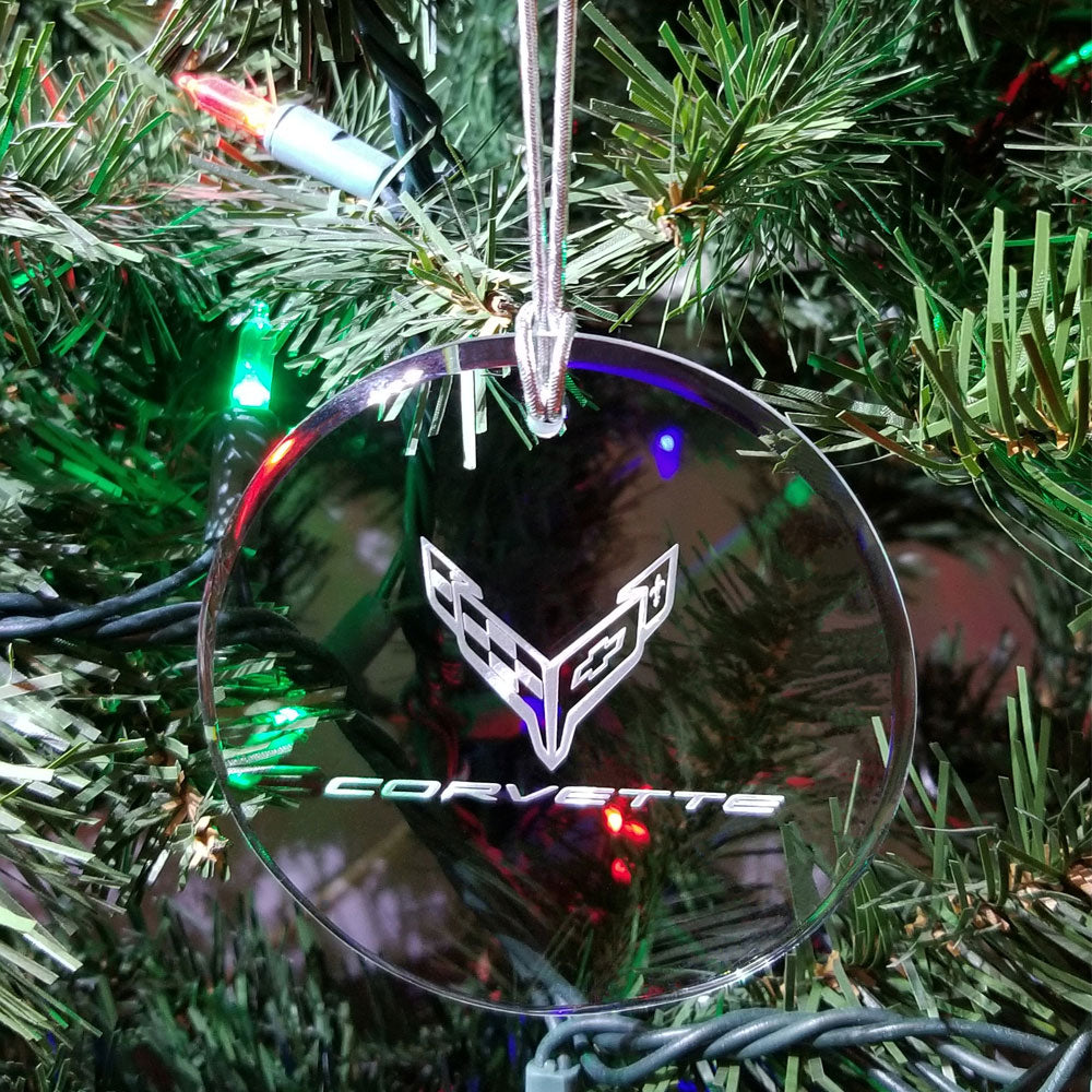 Corvette Crystal Circle Ornament