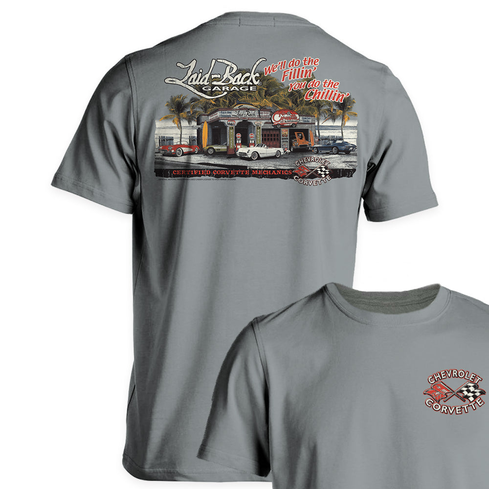 Corvette Dream Garage Gray Tee