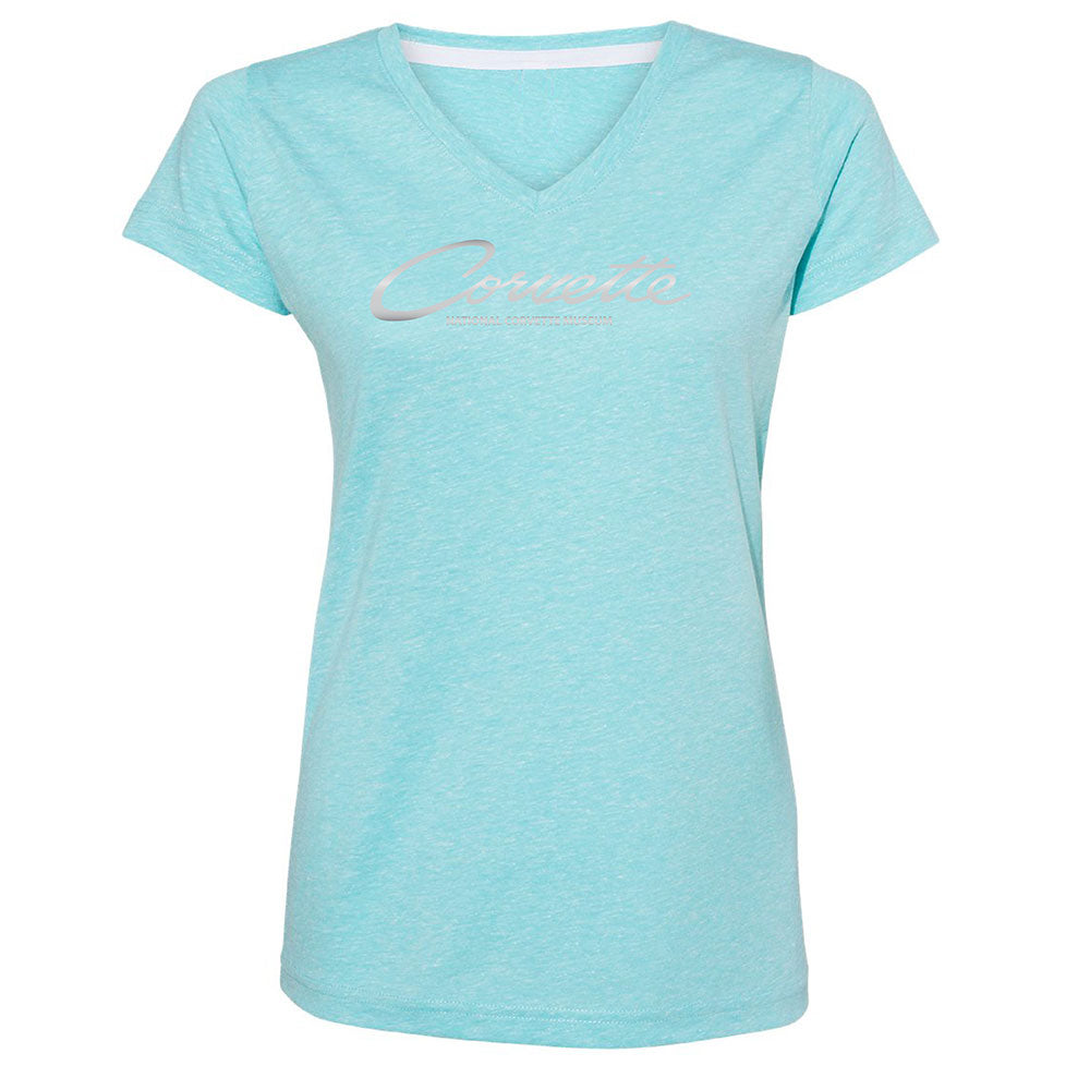 Corvette Foil Script Ladies Caribbean Top