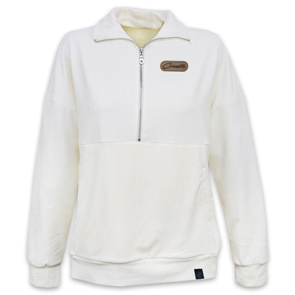 Ladies Corvette Half Zip Pullover in Vanilla Bean color