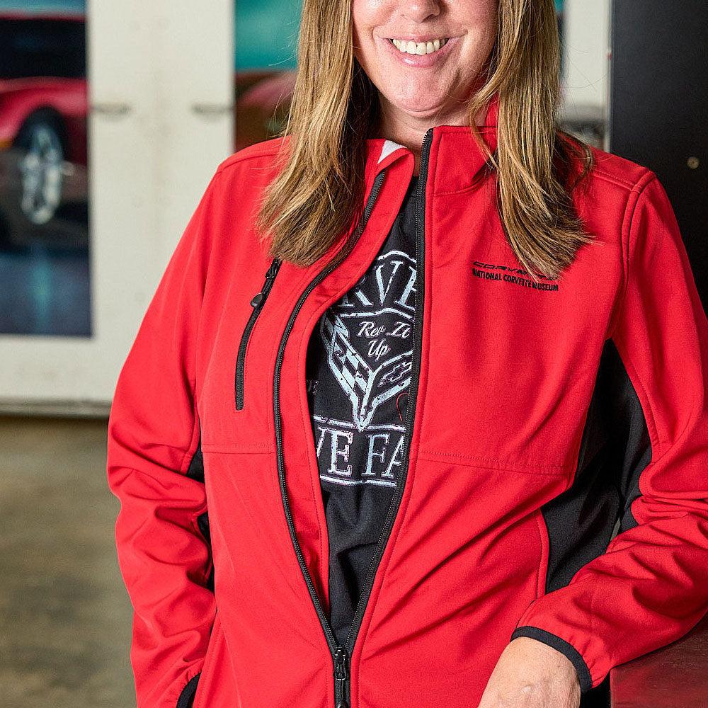 Woman wearing the Corvette Ladies Narvik Softshell Jacket