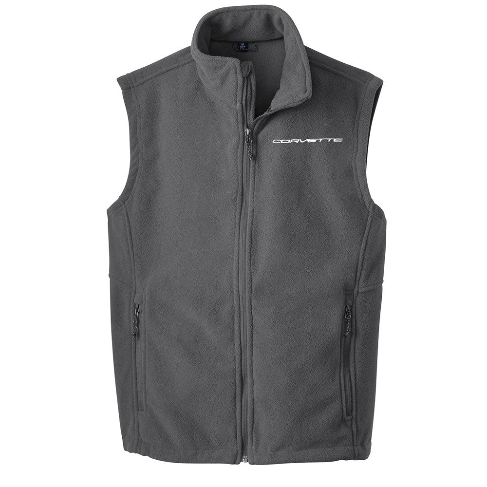 Corvette Mens Gray Fleece Vest