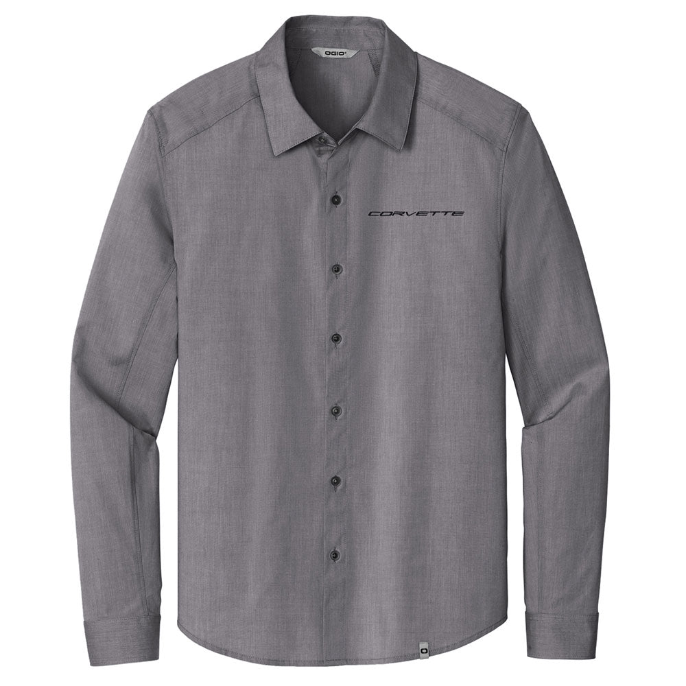 Corvette Mens Luster Gray Ogio Dress Shirt