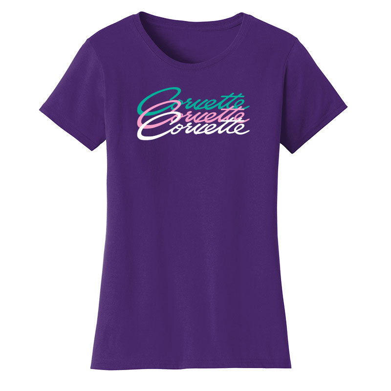 Corvette Script Ladies' Purple Top