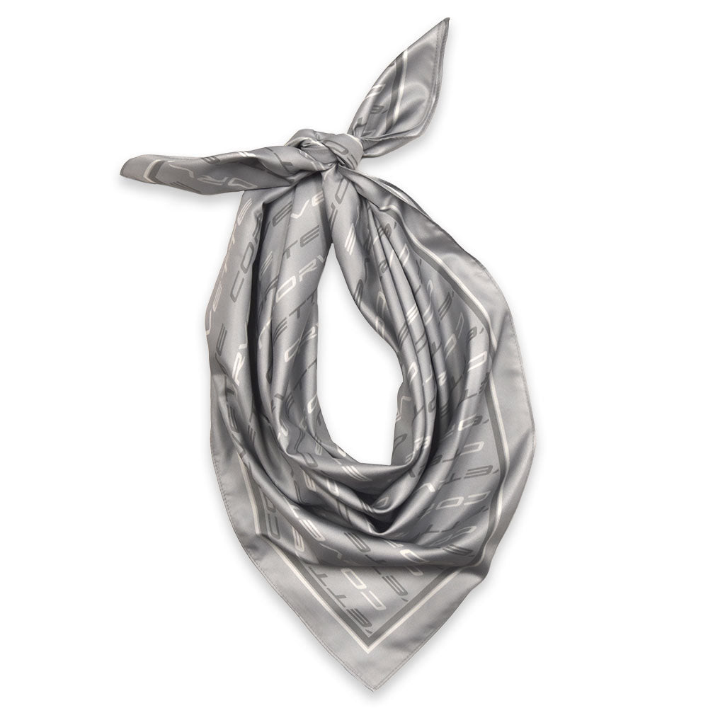 Corvette Script Light Gray Fashion Scarf