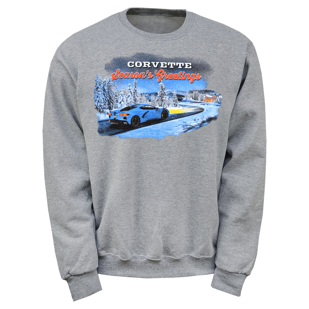 Corvette Seasons Greetings Gray Sweatshirt