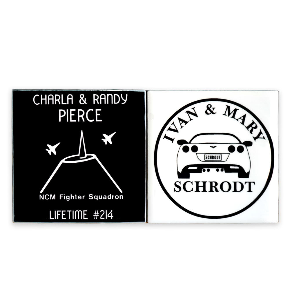 Example of two Custom NCM Entryway Tiles
