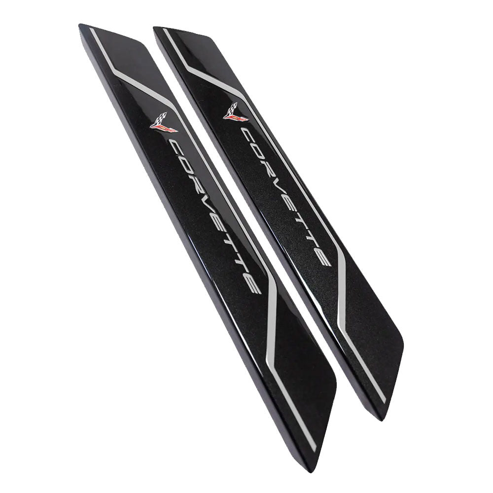 C8 Corvette Door Sill Plate Covers in Ceramic Matrix Gray