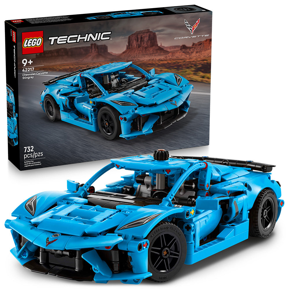 LEGO Technic Blue Corvette Stingray C8 Toy Car Model Building Kit