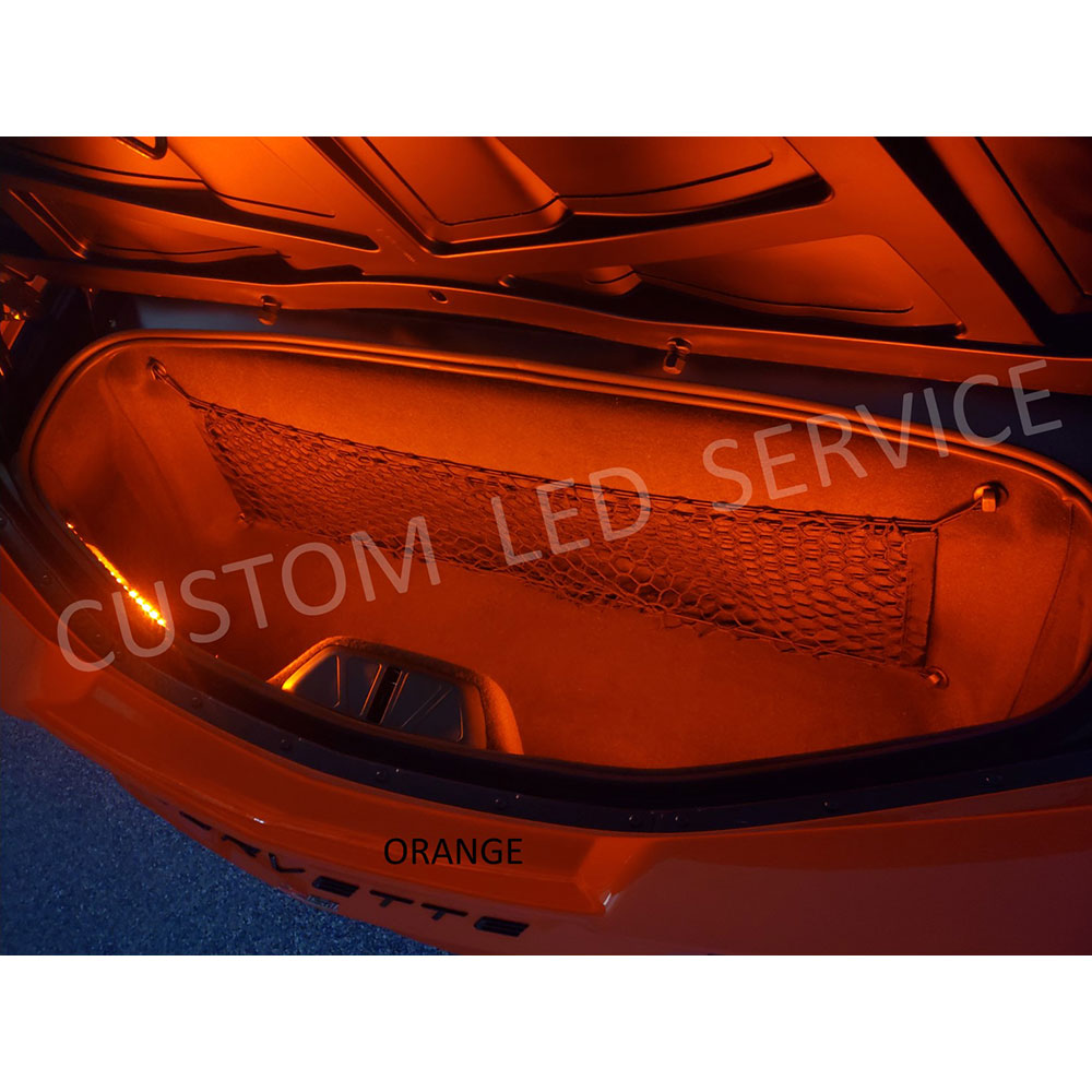 C8 Corvette Front & Rear Trunk LED Lighting Kit in Orange