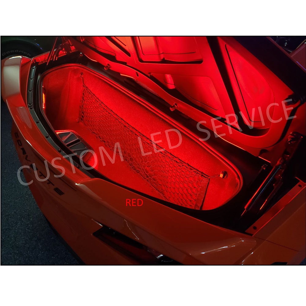 C8 Corvette Front & Rear Trunk LED Lighting Kit in Red