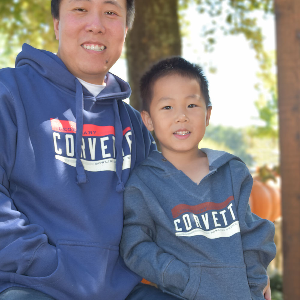 Person wearing the Legendary Corvette Heavyweight Hoodie