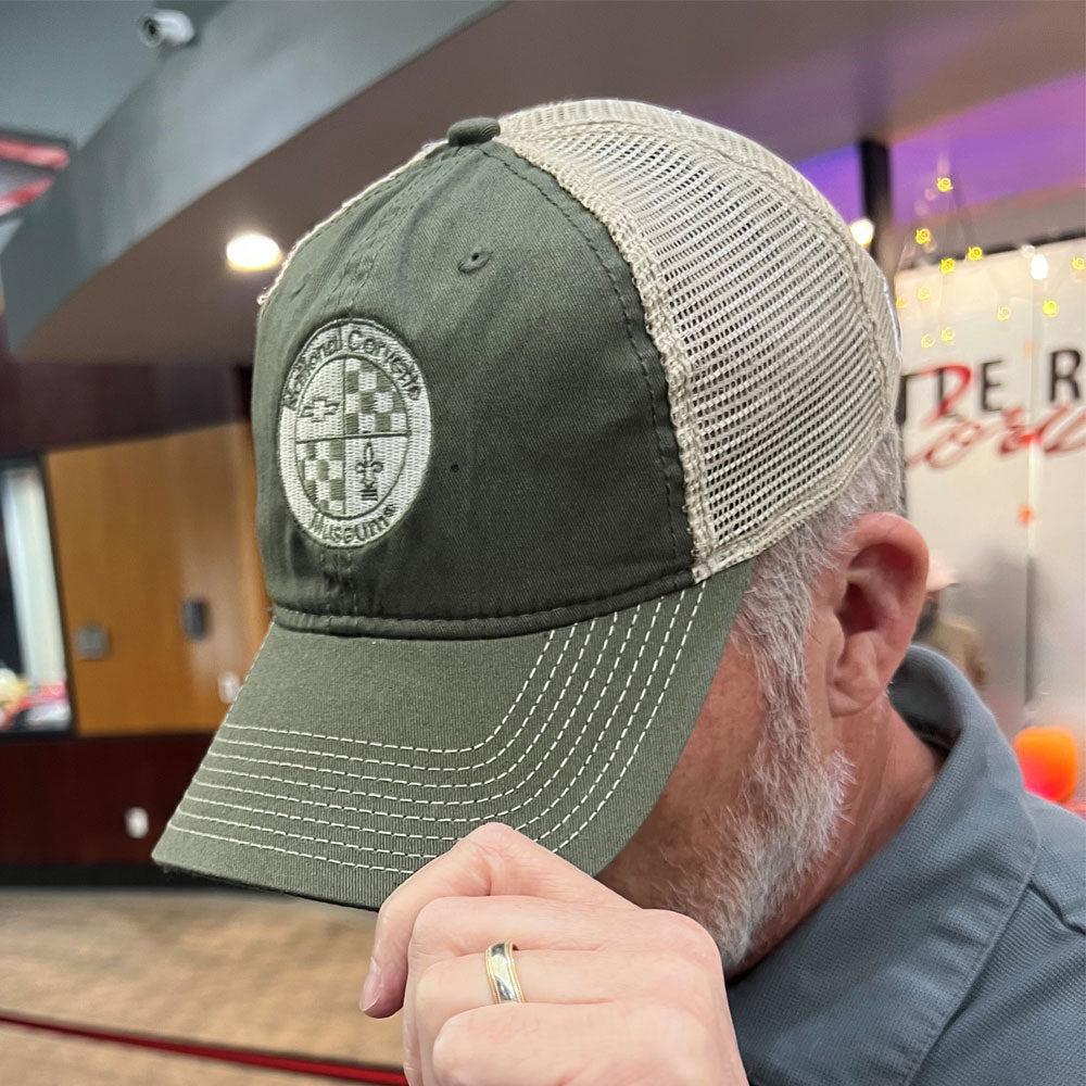 Man wearing the NCM Soft Mesh Trucker Cap