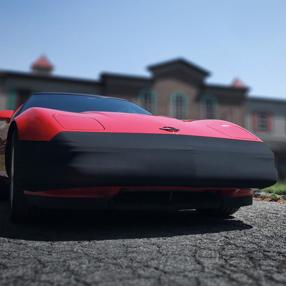 The Novistretch C4 Corvette Front Bumper Mask shown installed on a C4 Corvette