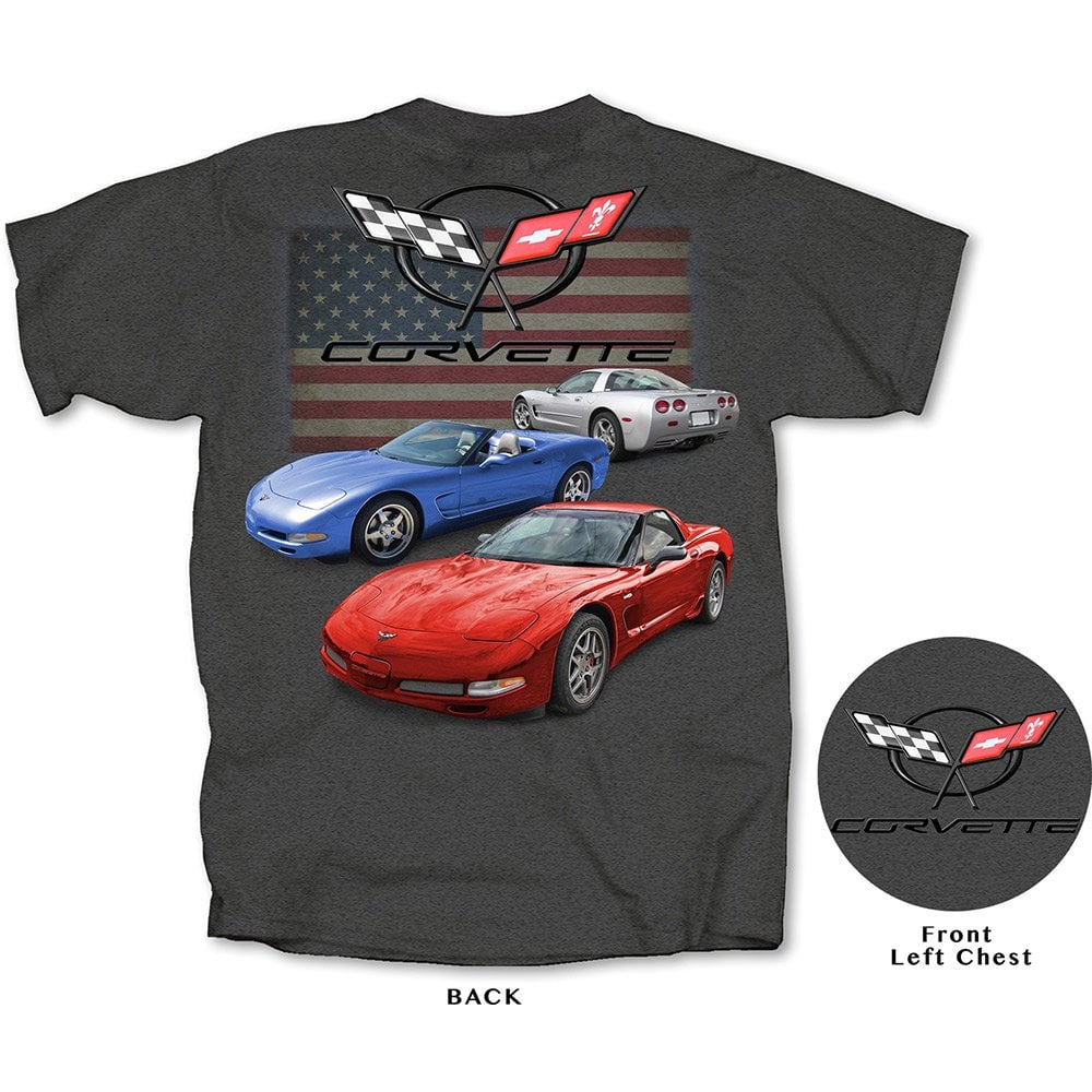 C5 Corvette American Flag T-shirt
