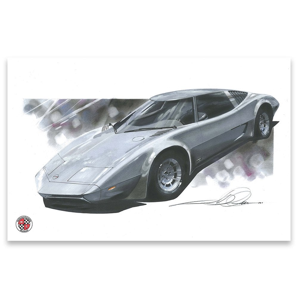 1977 Silver Aerovette XP882 Print