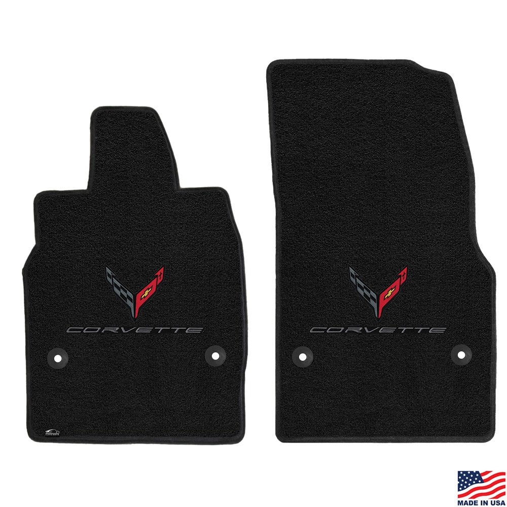 C8 Corvette Carbon Double Emblem Floor Mats