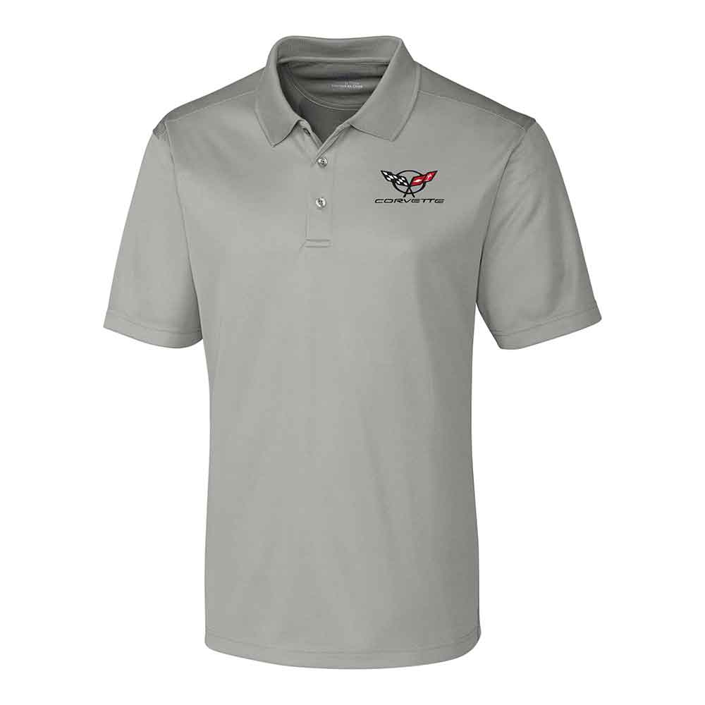 C5 Corvette Men's Silver Ice Polo