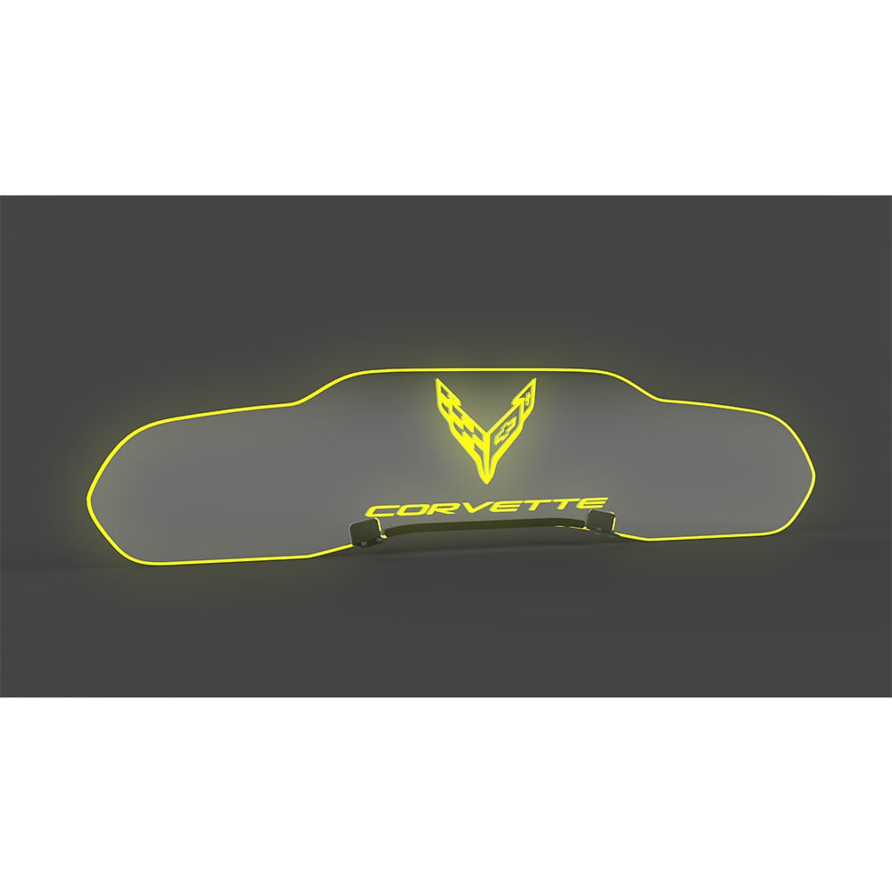 C8 Corvette Emblem Illuminated Windrestrictor Glow Plate
