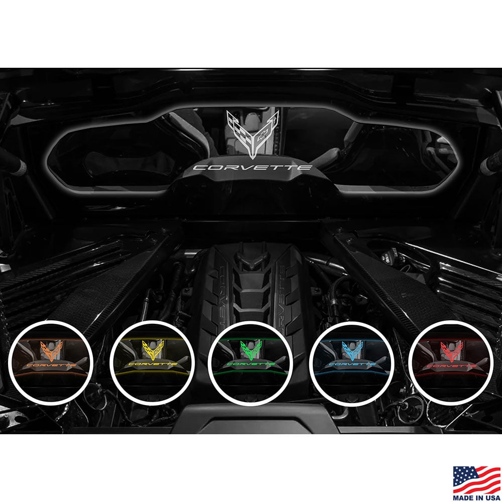 C8 Corvette Emblem Illuminated Windrestrictor Glow Plate