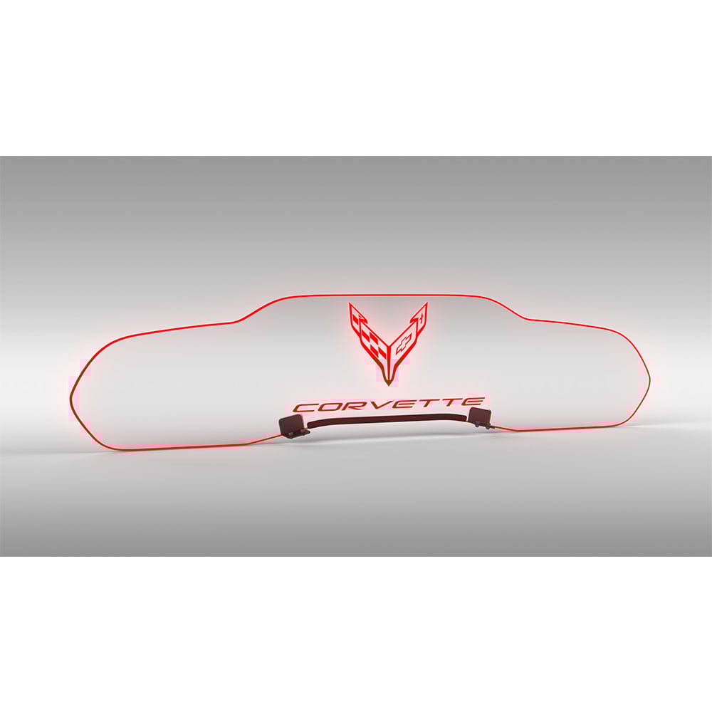 C8 Corvette Emblem Illuminated Windrestrictor Glow Plate