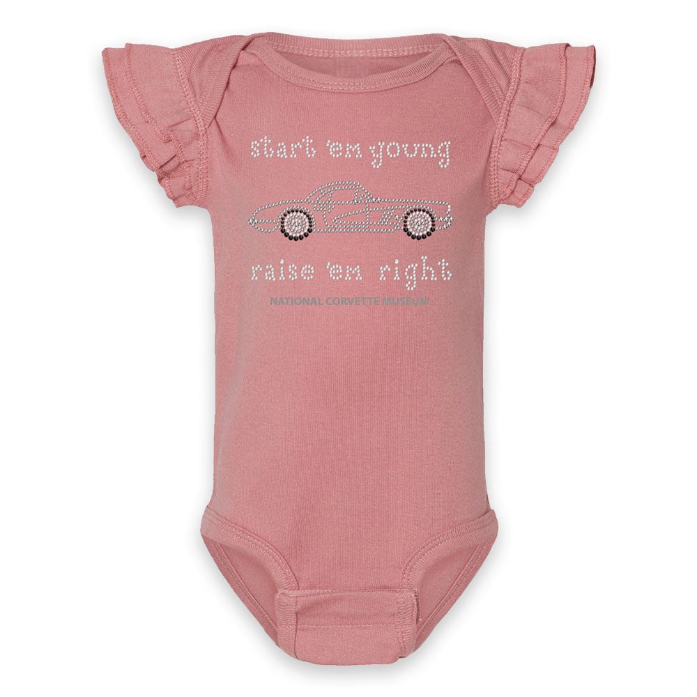 Start em Young Flutter Sleeve Pink Romper