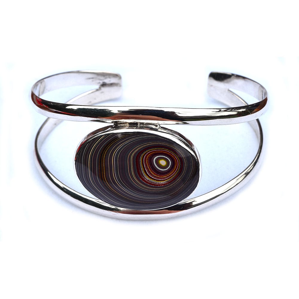 Automotive Paint Pendant Sterling Silver Cuff Bracelet
