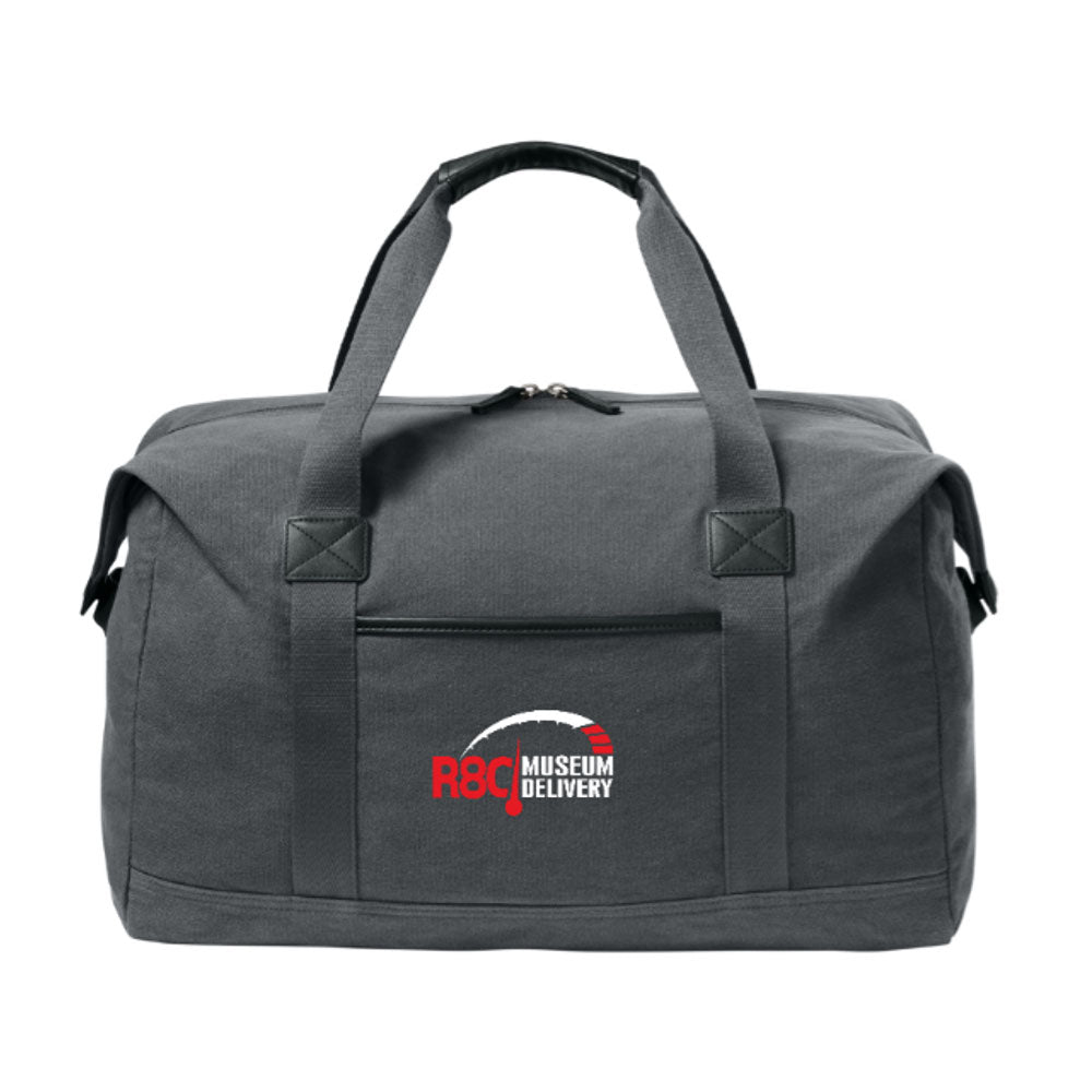 R8C Museum Delivery Duffel Bag Black shown on a white background