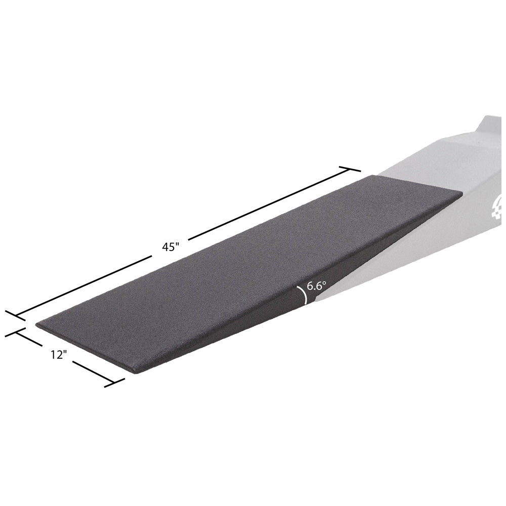 Image of the dimensions for the 12 inch race ramp Xtenders