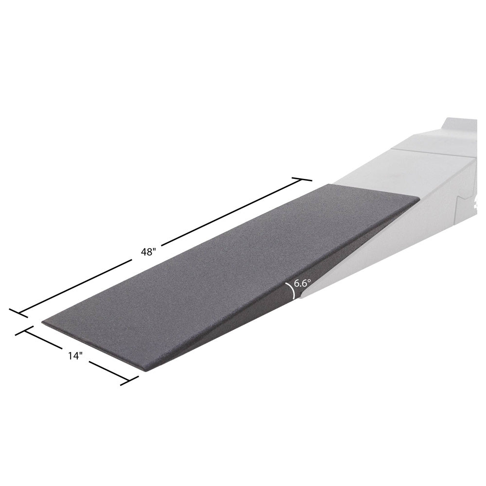 Image of the dimensions for the 14 inch race ramp Xtenders