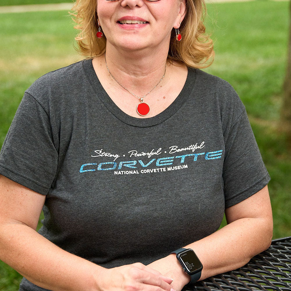 Woman wearing the Strong Powerful Beautiful Ladies Top