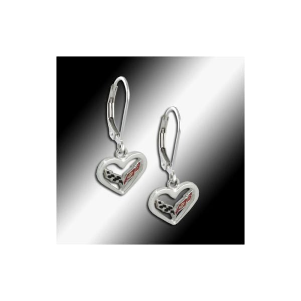 C7 Corvette Emblem Heart Earrings
