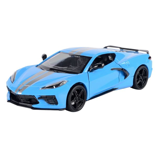 2020 Corvette Rapid Blue and Silver Diecast Model