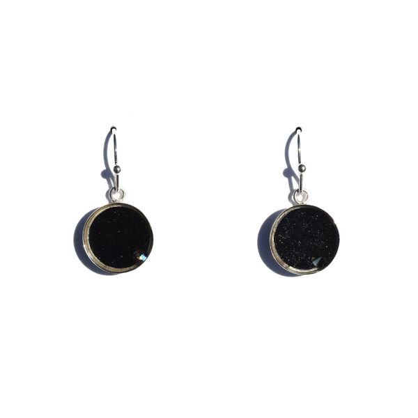 Crash Jewelry Black Dangle Circle Earrings