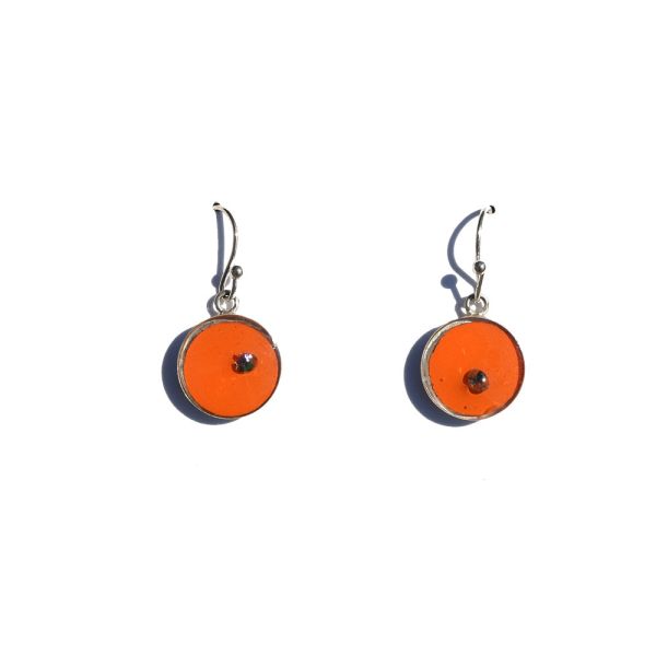 Crash Jewelry Sebring Orange Dangle Circle Earrings