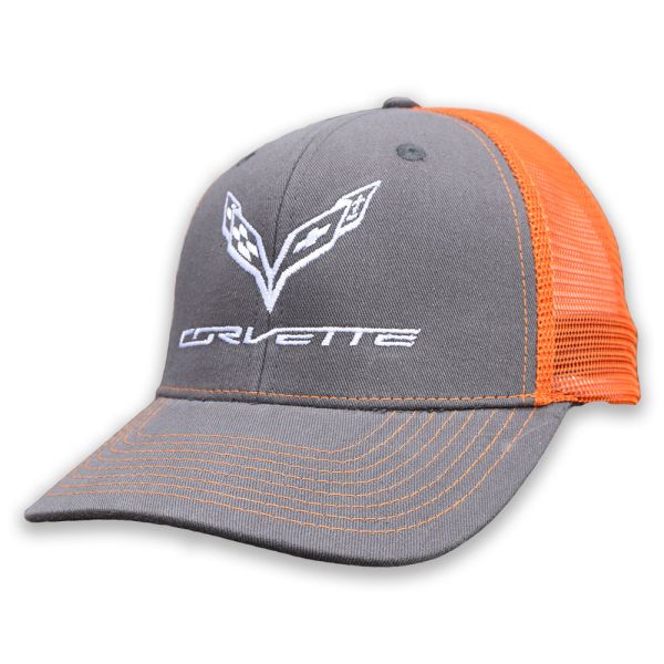 C7 Corvette MVP Charcoal and Orange Trucker Cap