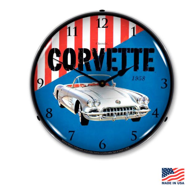 1958 Corvette LED Lighted Clock
