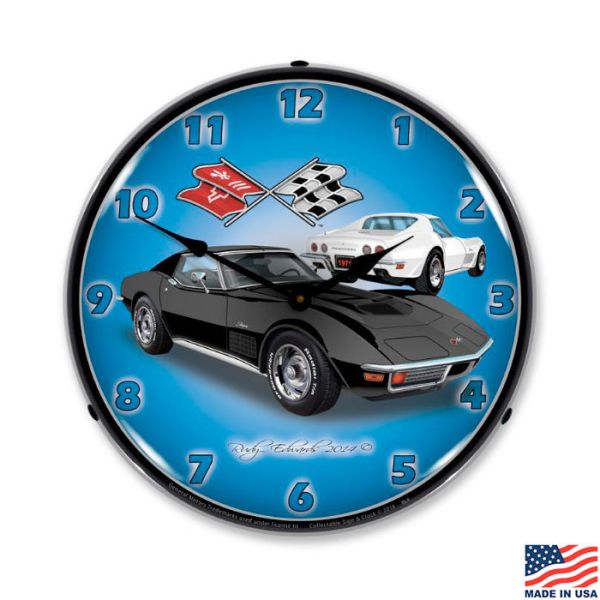 1971 Corvette Stingray LED Lighted Clock