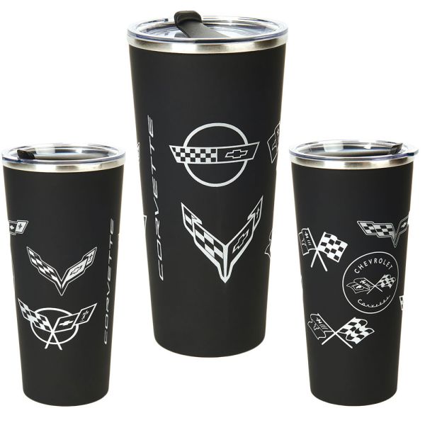 C1-C8 Corvette Stainless Steel Black Travel Mug