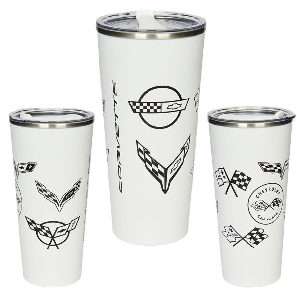 C1-C8 Corvette White Travel Mug