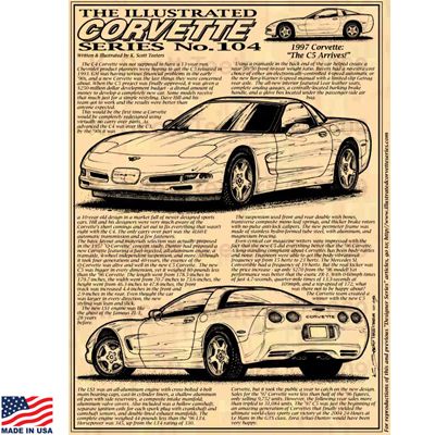 Illustrated Corvette Series Print No.104: 1997 Corvette
