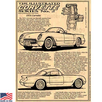Illustrated Corvette Series Print No.2: 1954
