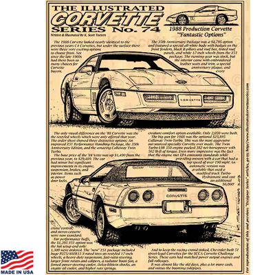 Illustrated Corvette Series Print No.74: 1988 Corvette