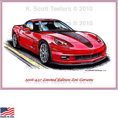 Illustrated Corvette Series 2008 427 Edition Print