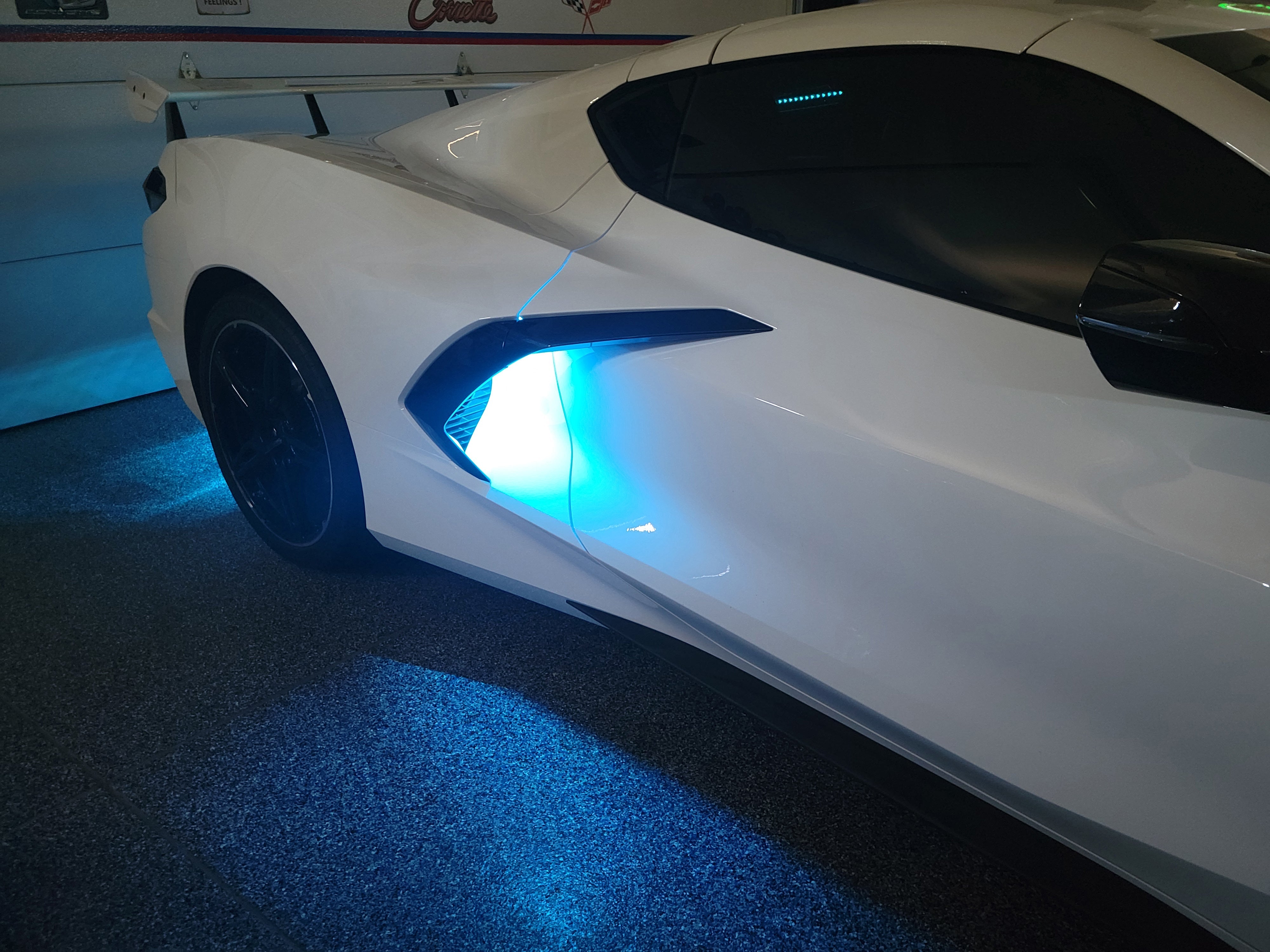 LED lighting kit shown on the exterior of a C8 Corvette