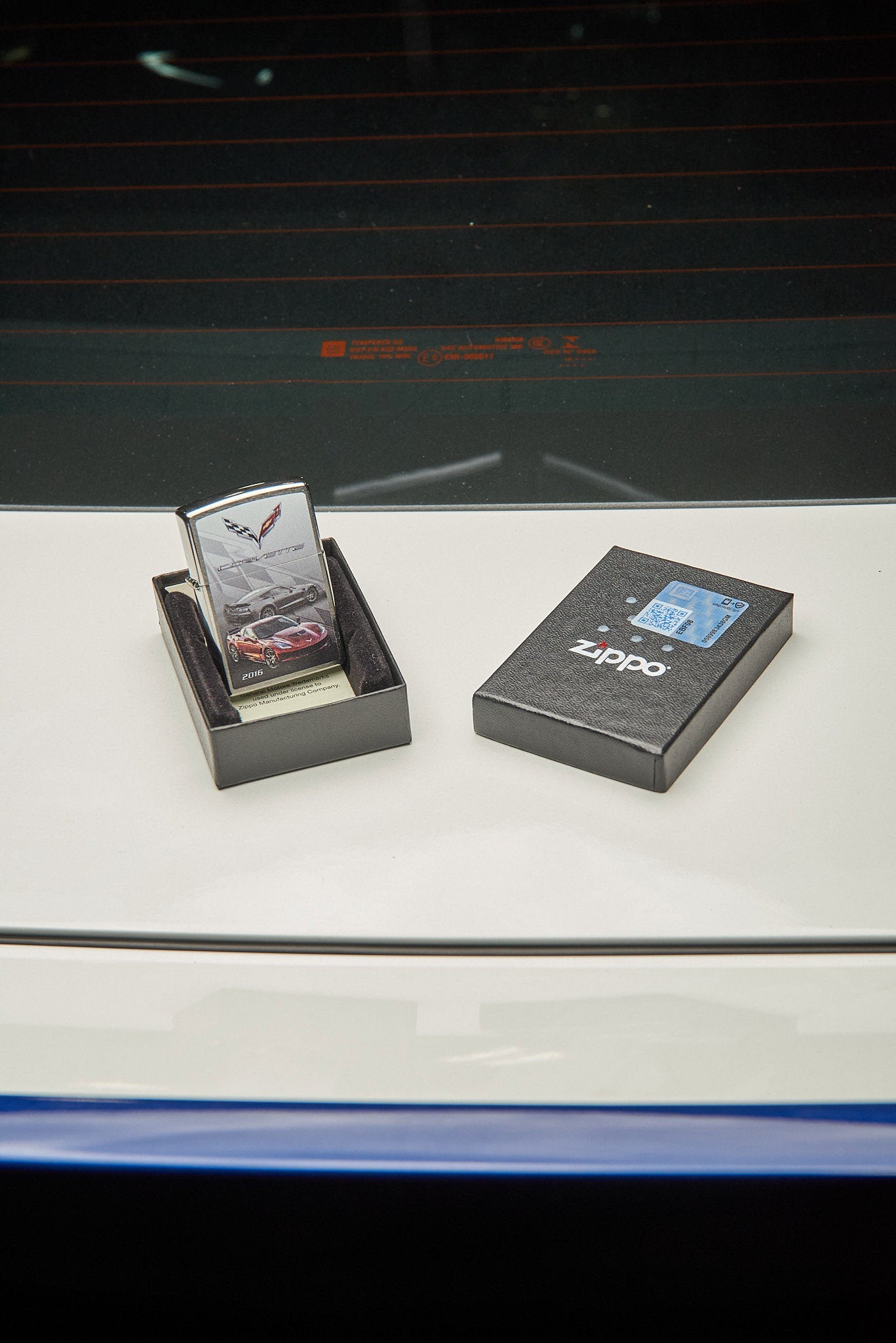 2016 Corvette Brushed Chrome Lighter Lifestyle shown in the box